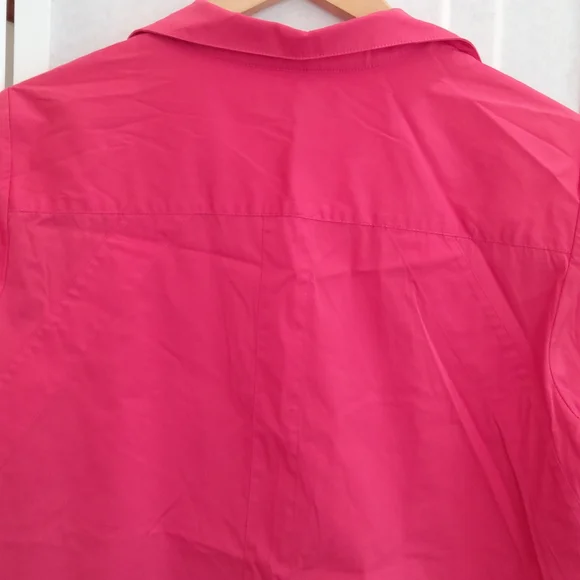 Lafayette 148 New York Hot Pink Button Down Tunic Shirt - Picture 5 of 10